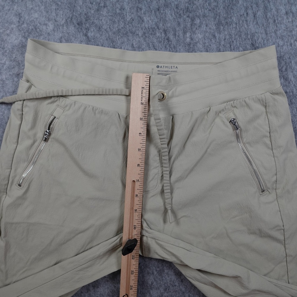 Athleta Jogger Womens 12 Tan Trekkie North Zipper Pocket Hiking Lightweight - Picture 4 of 13